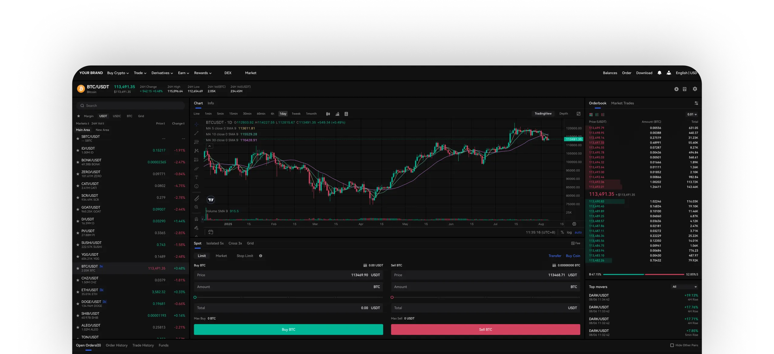 Digital Asset Exchange Top banner ChainUp dark